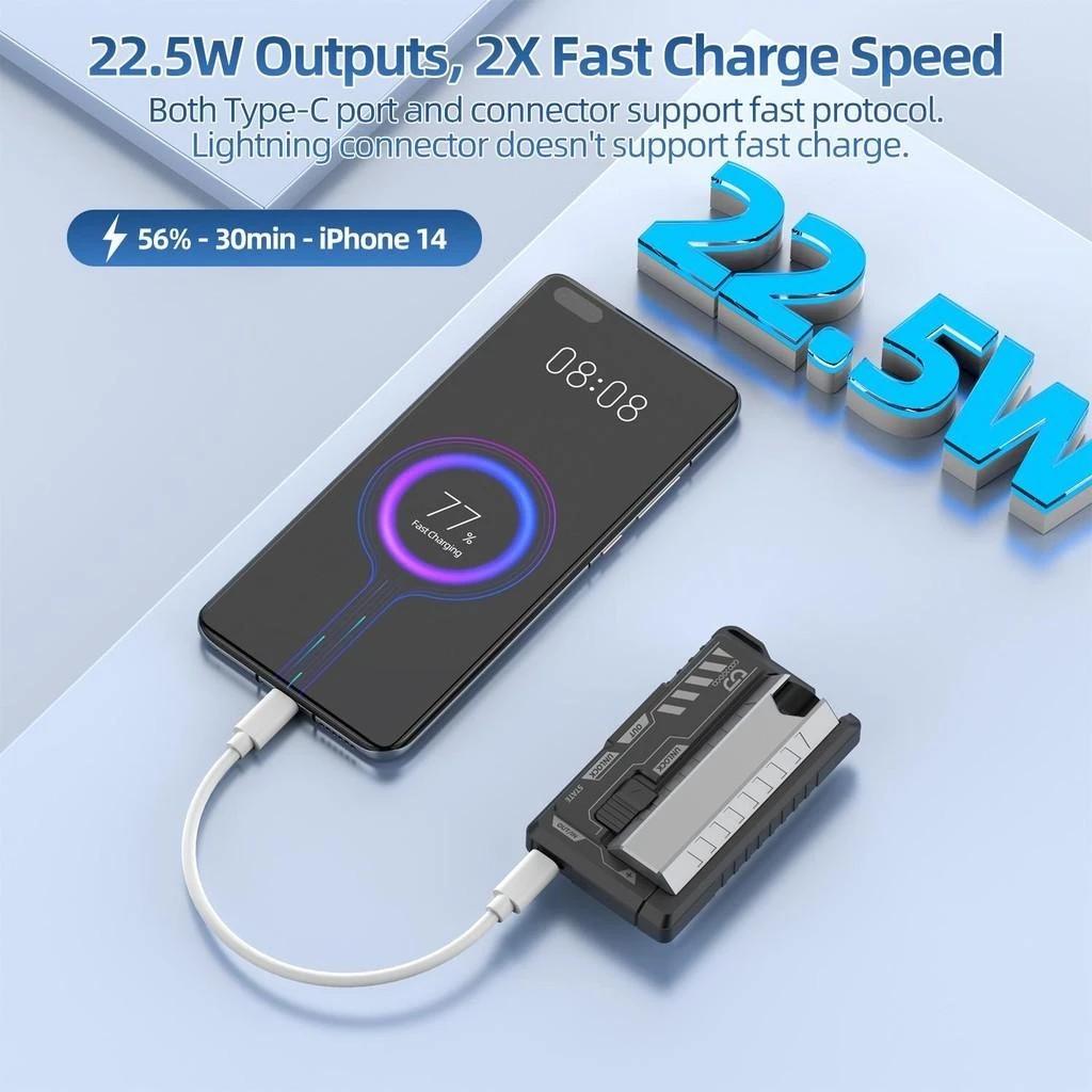 GOOJODOQ 10000mAh Power Bank Bullet Replacement Power Pack สองแบตเตอรี่